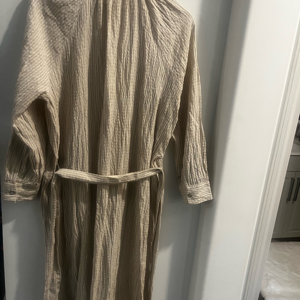 ZARA Women’s Linen Belted Shirt Dress - Picture 2 of 2